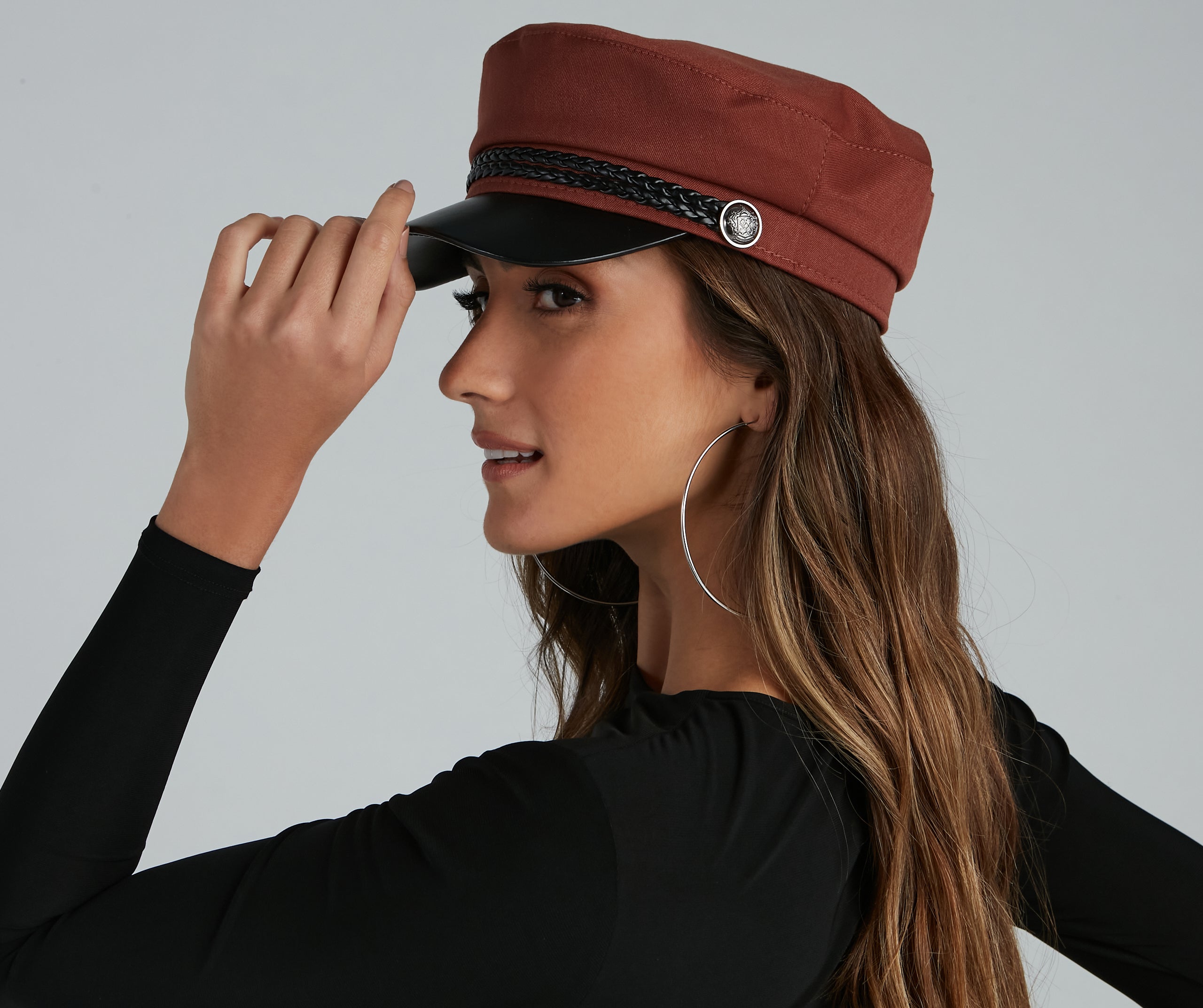 Oh Cabby Days Faux Leather Hat - Image 4