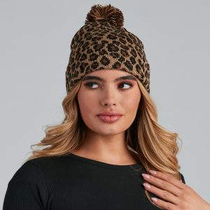 In The Wild Leopard Pom Beanie