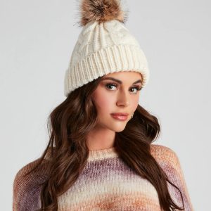 All The Cozy Feels Faux Fur Knit Beanie