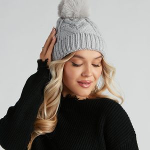 Snuggly Cute Faux Fur Pom Beanie