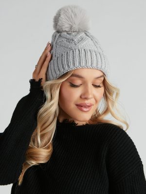 Snuggly Cute Faux Fur Pom Beanie