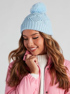 Fur Baby Pom Knit Beanie
