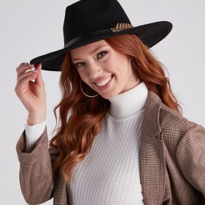 In Search Of Luxe Gold Leaf Trim Hat