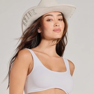 Rhinestone Faux Pearl Bride Cowboy Hat
