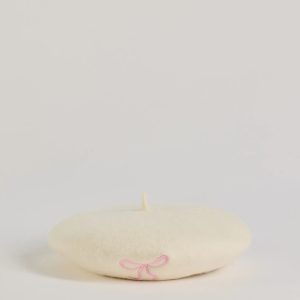 So Chic Bow Detail Faux Wool Beret