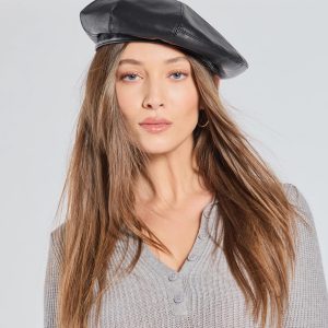 Parisian Chic Faux Leather Beret