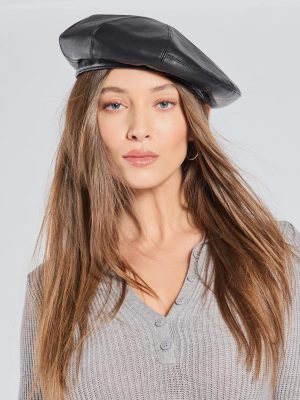 Parisian Chic Faux Leather Beret