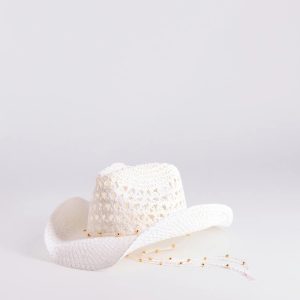 Beachy Chic Beaded Straw Cowboy Hat