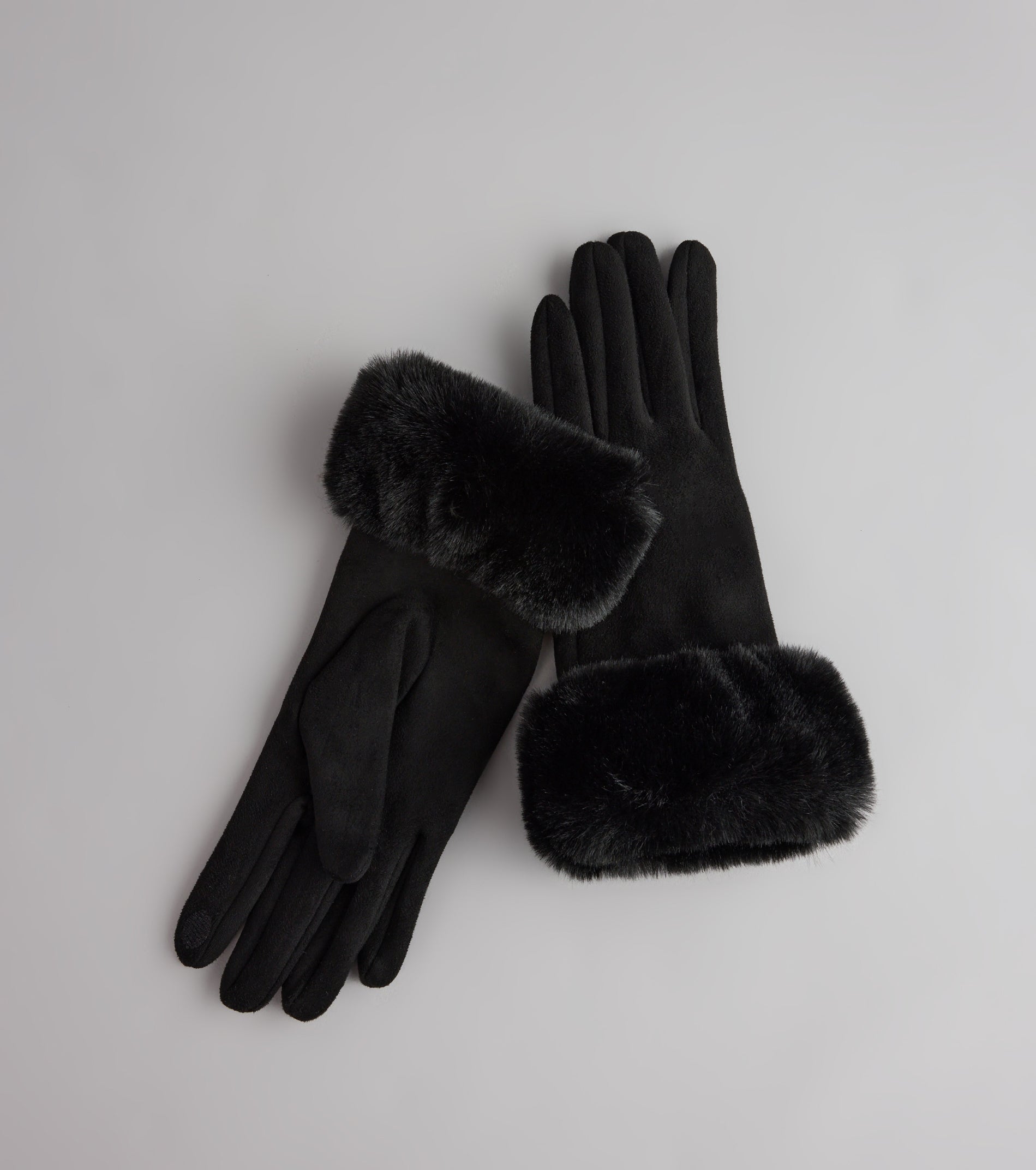 Cold Weather Luxe Faux Fur Trim Gloves - Image 3
