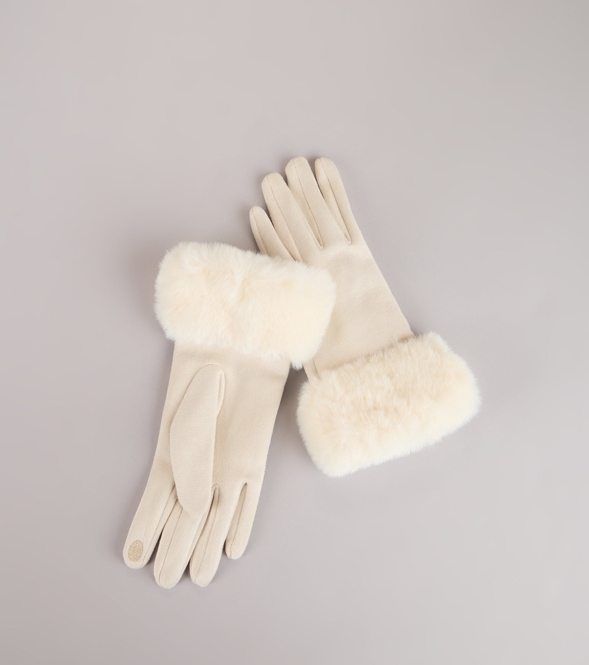 Cold Weather Luxe Faux Fur Trim Gloves - Image 3