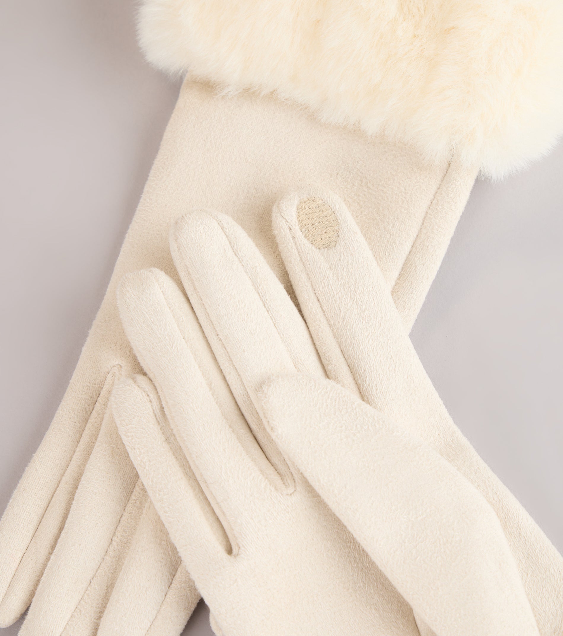 Cold Weather Luxe Faux Fur Trim Gloves - Image 4