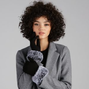 Lady In Faux Fur Cuff Gloves