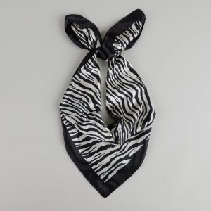 Call Me Extra Zebra Print Satin Scarf