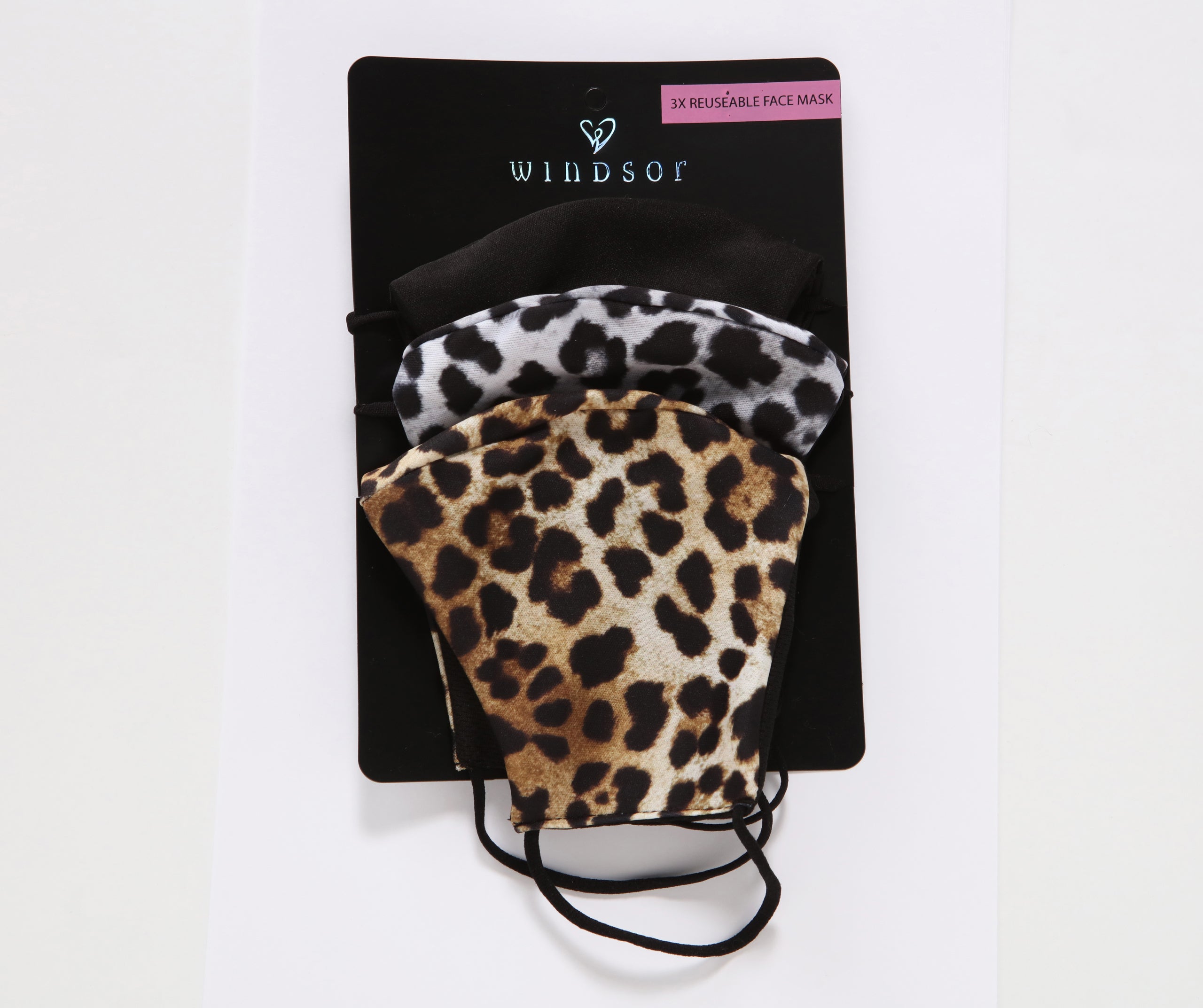 Three Pack Leopard Print Face Mask - Image 4