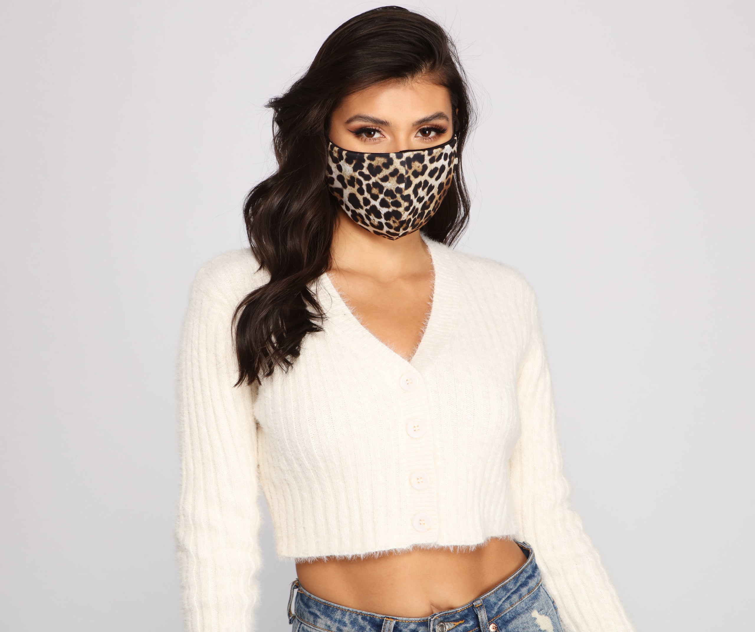 Three Pack Leopard Print Face Mask - Image 5