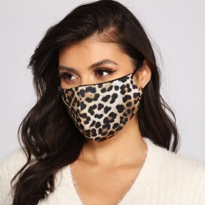 Three Pack Leopard Print Face Mask