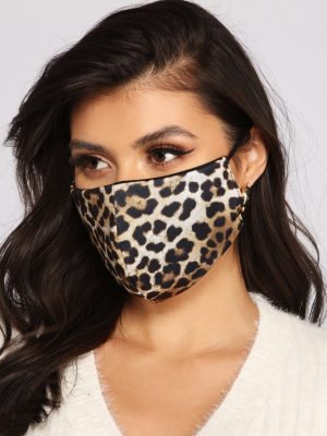 Three Pack Leopard Print Face Mask