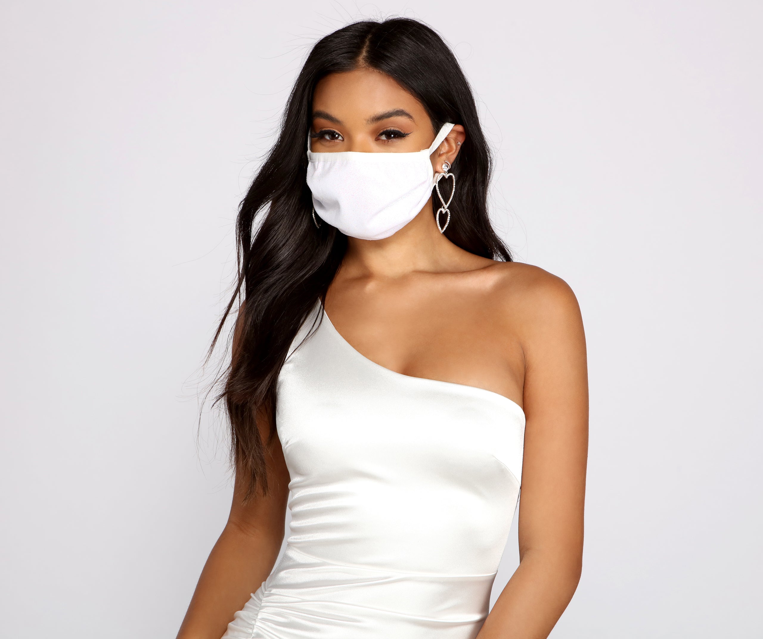 Iridescent Sparkle Face Mask With Earloops - Image 2