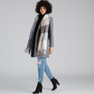 Big City Chic Plaid Fringe Scarf