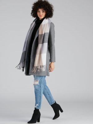 Big City Chic Plaid Fringe Scarf