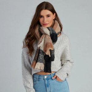 Feeling Chilly Brushed Plaid Scarf
