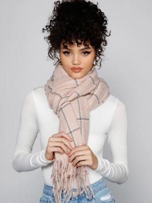 Cozy Feels Plaid Blanket Scarf