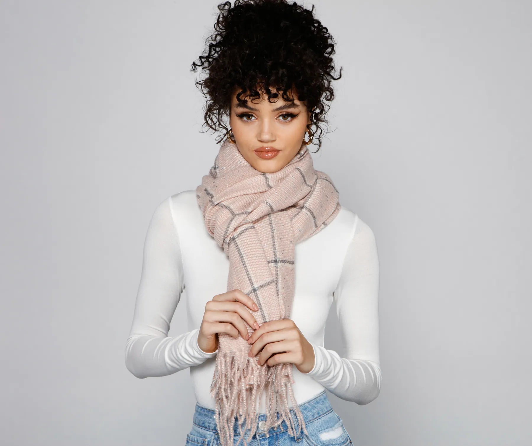 Cozy Feels Plaid Blanket Scarf