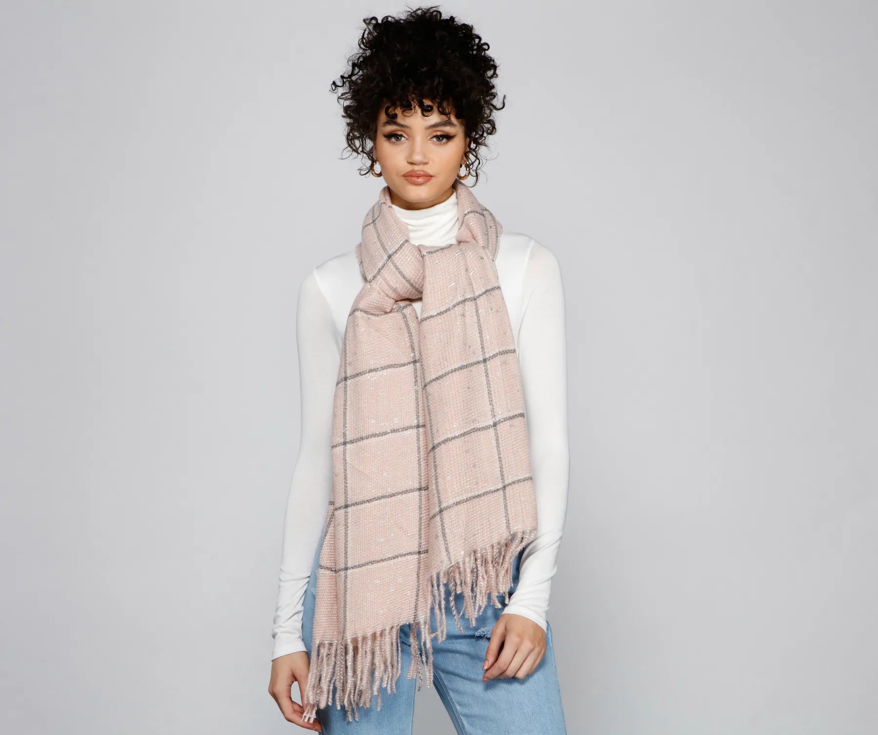 Cozy Feels Plaid Blanket Scarf - Image 3