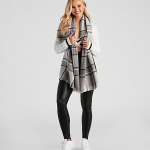 Bundle Up Plaid Blanket Scarf