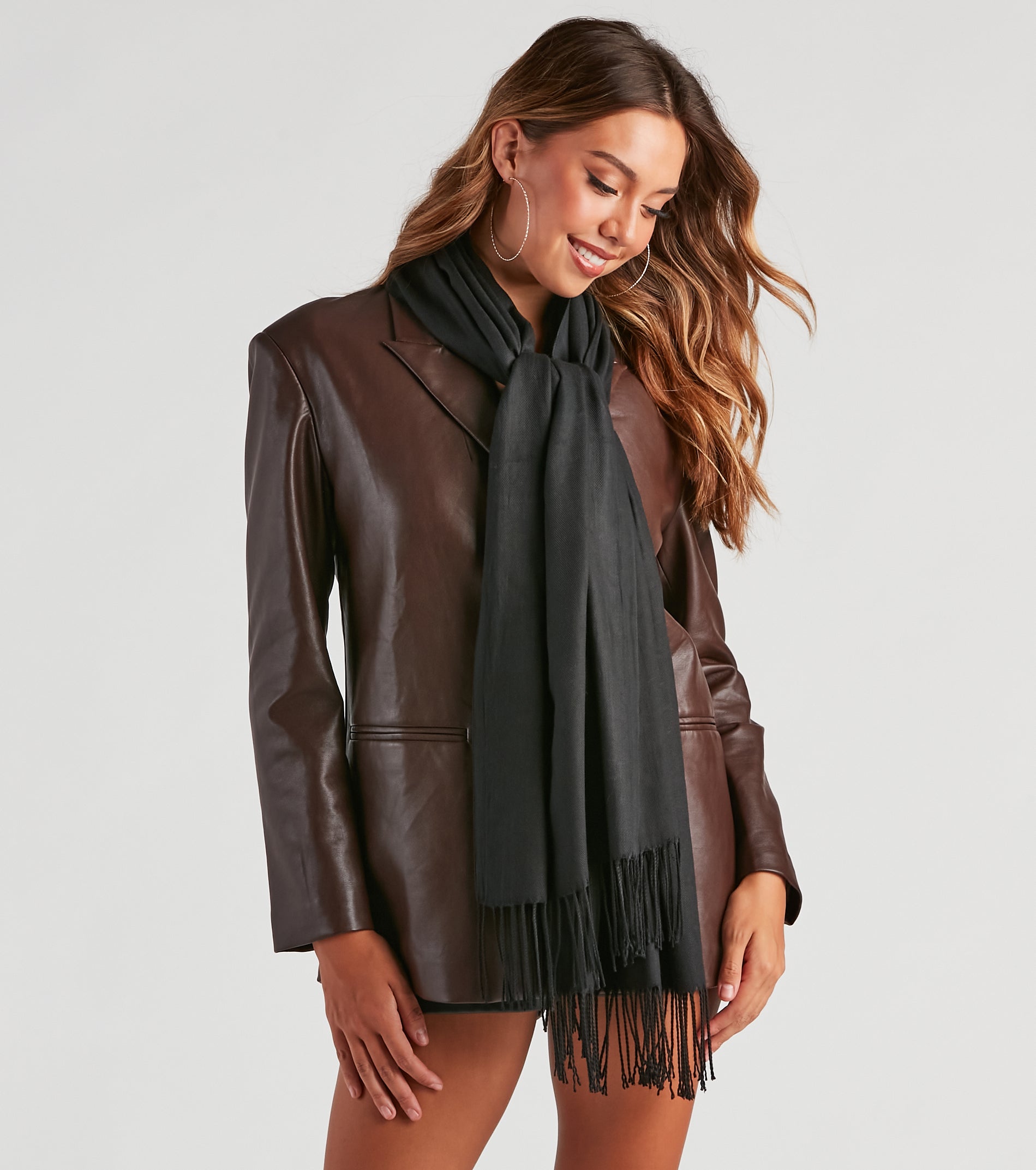 Winter Strolls Fringe Scarf - Image 2