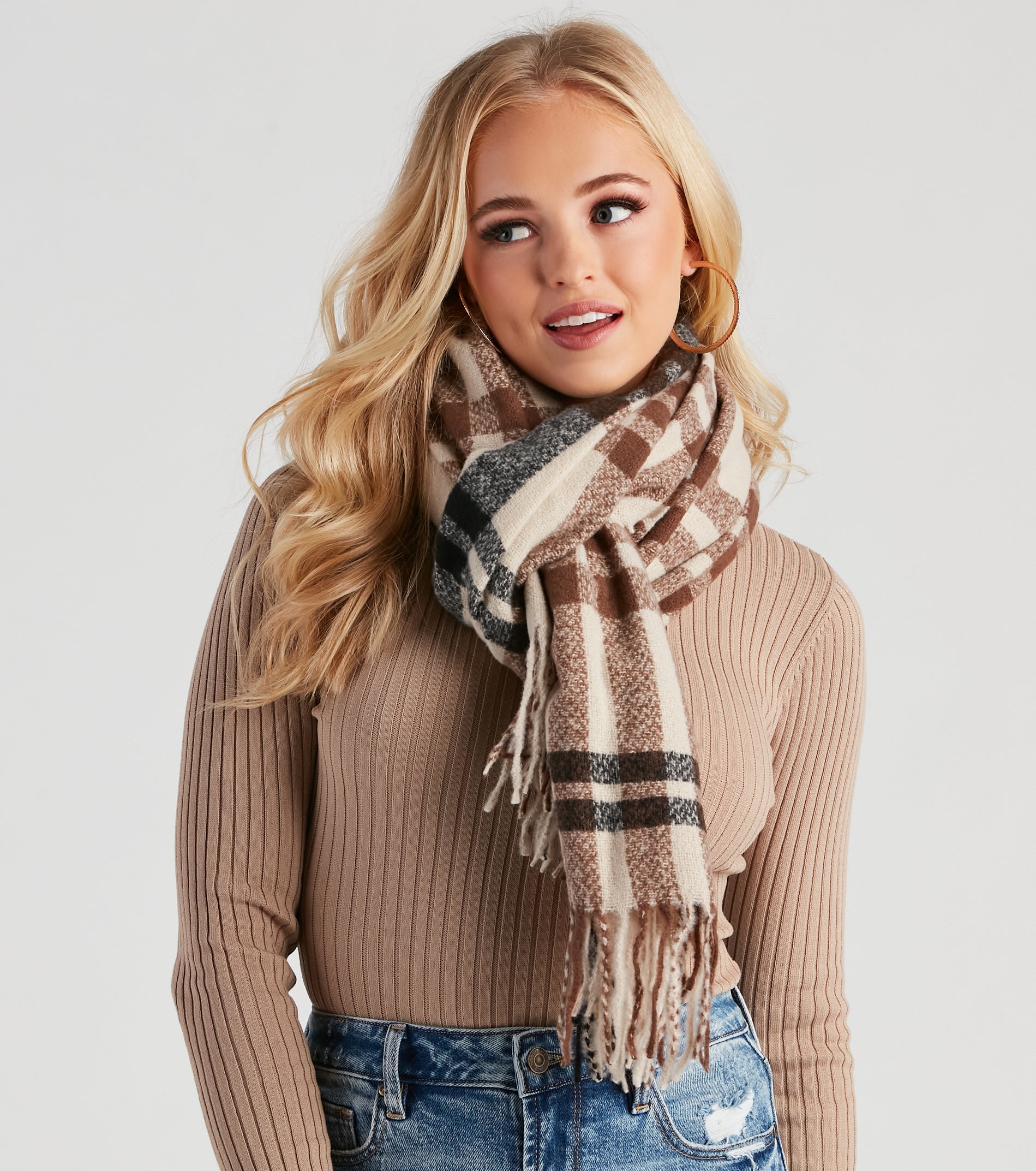 Cuddle Weather Plaid Blanket Scarf - Image 2