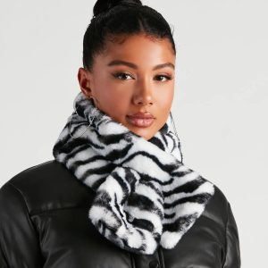 On Safari Faux Fur Zebra Scarf