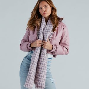 Pop Of Style Checkered Knit Scarf