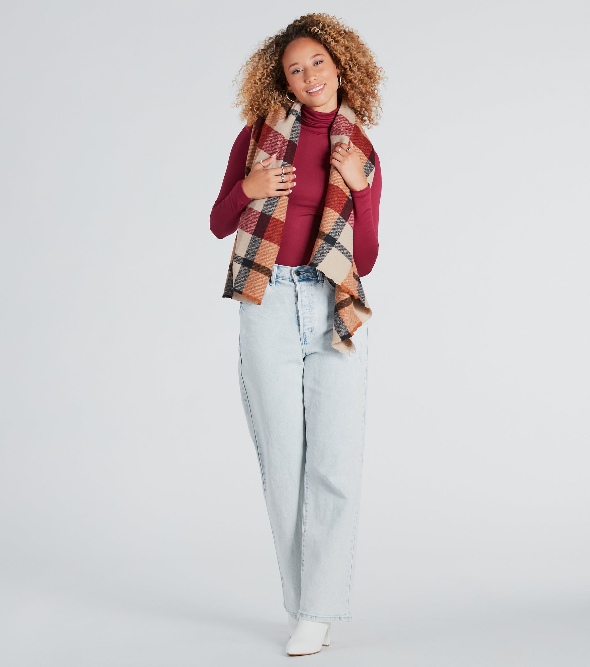 Cozy Time Large Plaid Scarf - Image 2