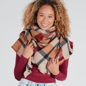 Cozy Time Large Plaid Scarf
