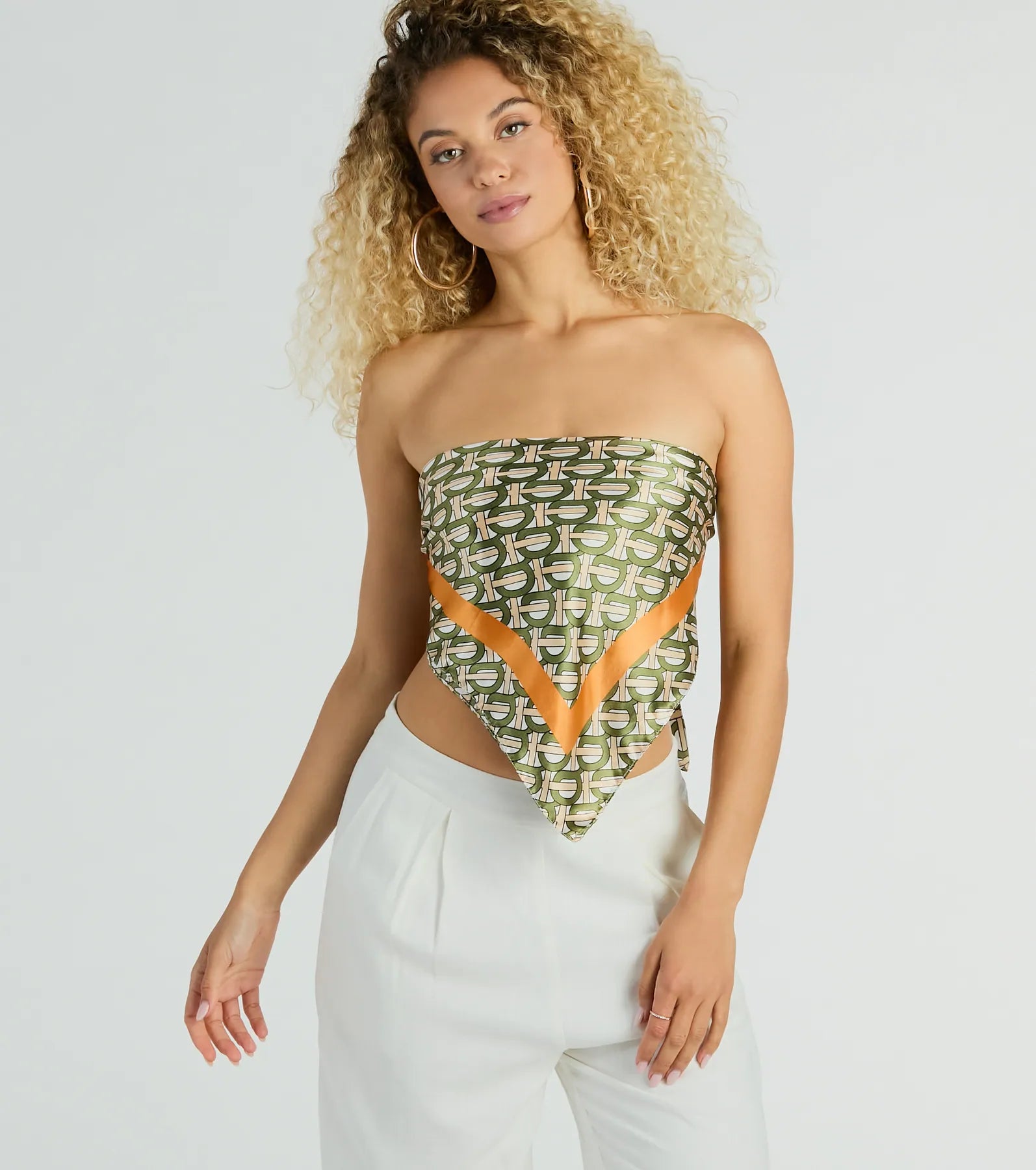 Luxe Flair Woven Loop Satin Scarf - Image 4