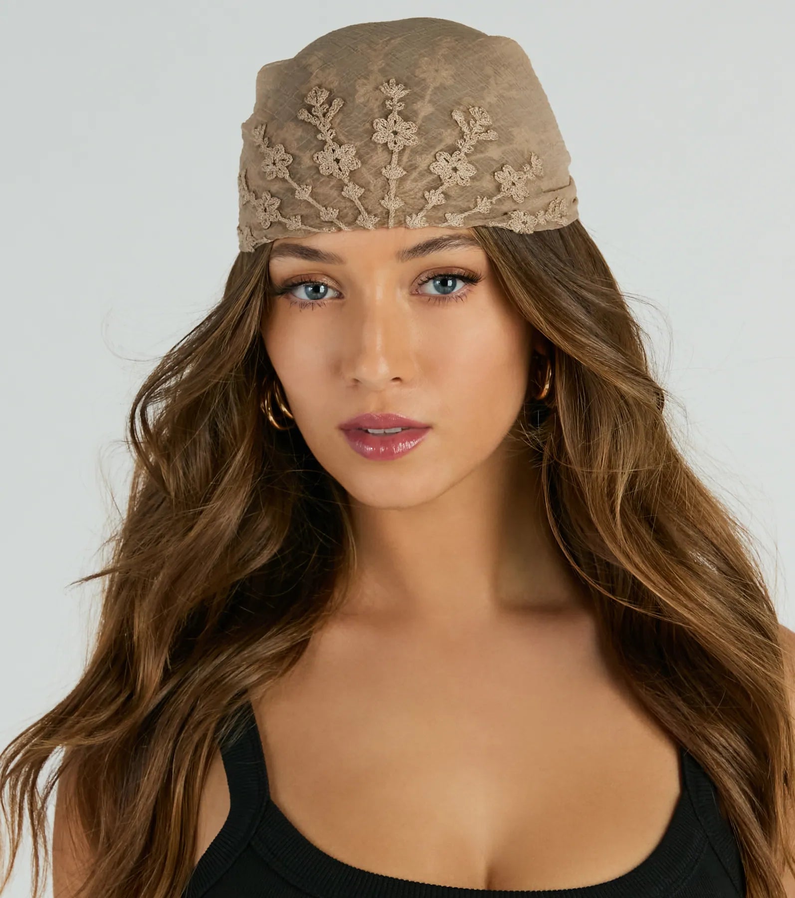 Forever Adorable Embroidered Sheer Head Scarf - Image 4