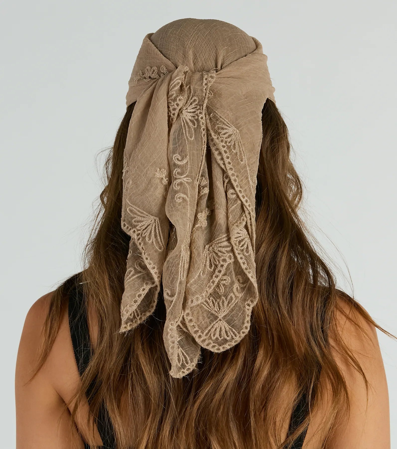 Forever Adorable Embroidered Sheer Head Scarf - Image 5