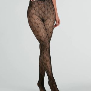 Trendy Allure Faux Sheer O-Ring Tights