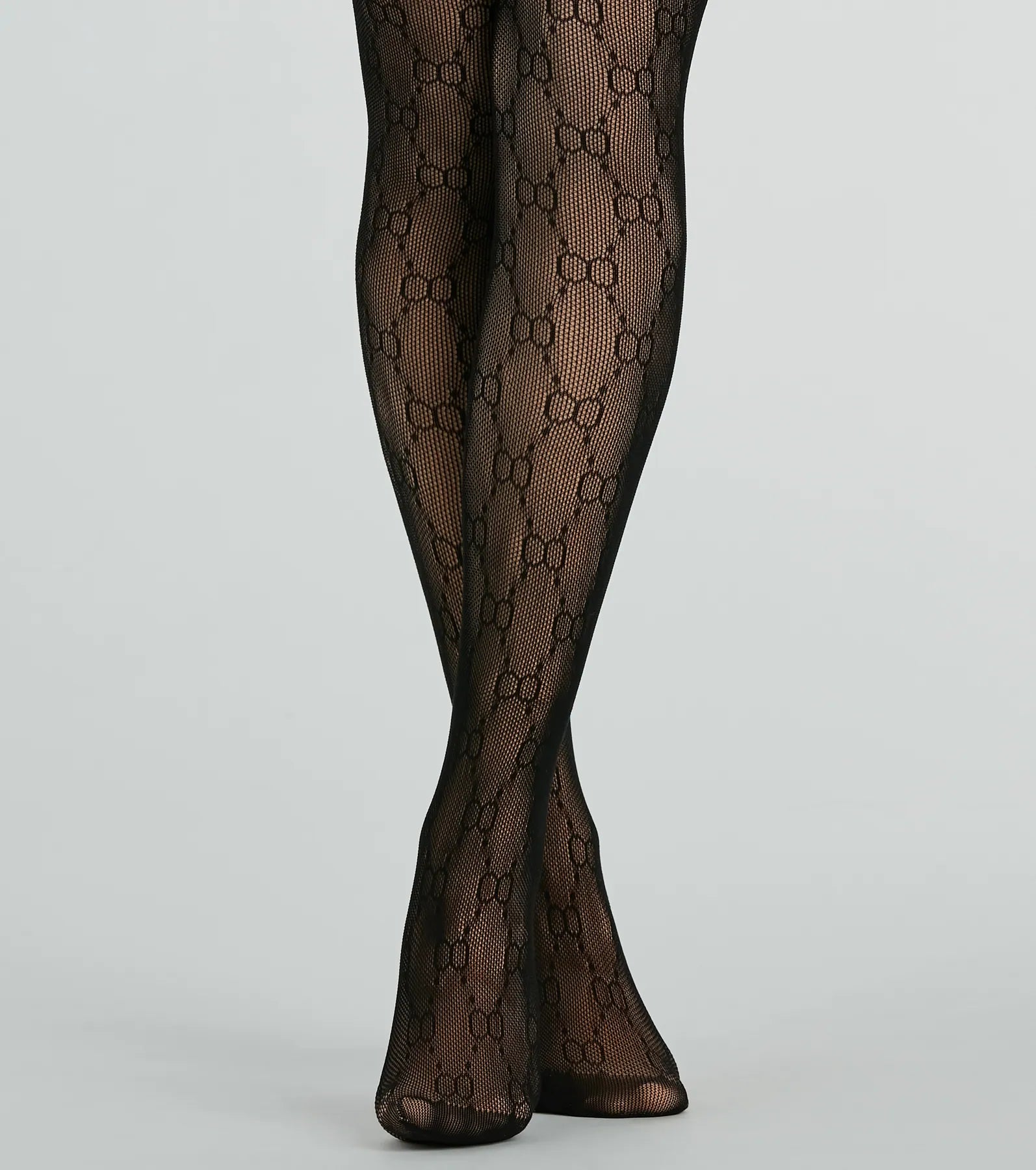Trendy Allure Faux Sheer O-Ring Tights - Image 3