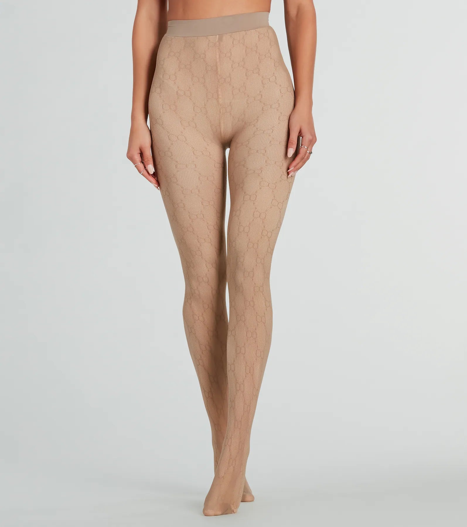 Trendy Allure Faux Sheer O-Ring Tights - Image 5