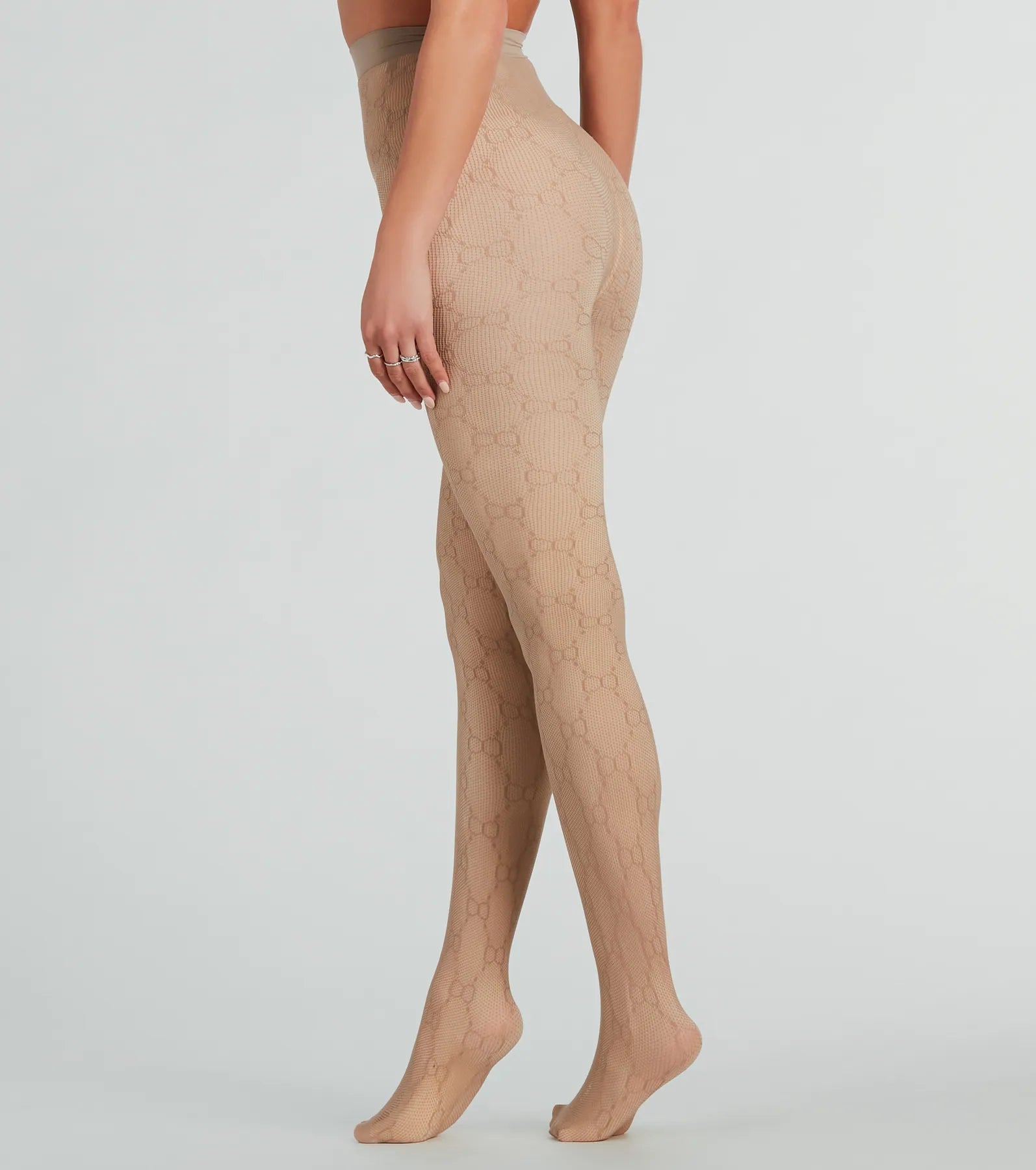 Trendy Allure Faux Sheer O-Ring Tights - Image 6