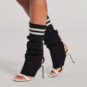 Sporty Chic Striped Leg Warmers