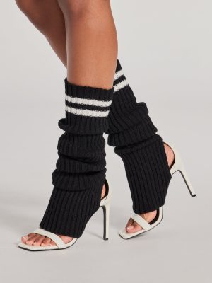 Sporty Chic Striped Leg Warmers