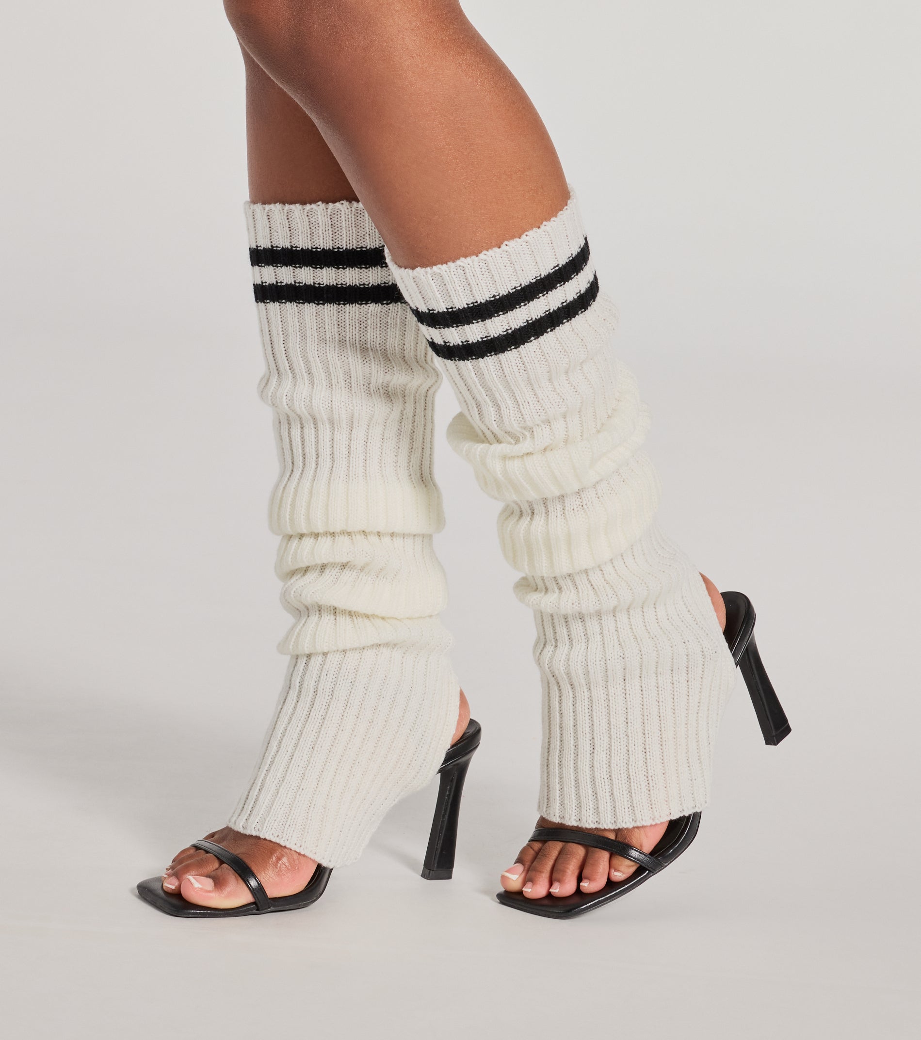 Sporty Chic Striped Leg Warmers - Image 2