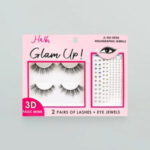 Glam Up Faux Lashes And Eye Jewels Set