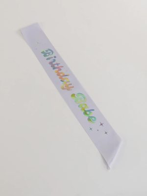 Birthday Babe Metallic Satin Sash