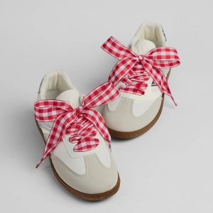 Two Pack Gingham Print Shoelaces