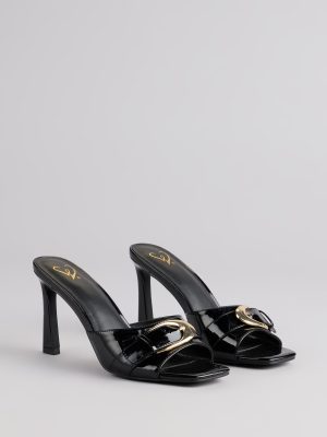 City Lights Buckle Heel Mules