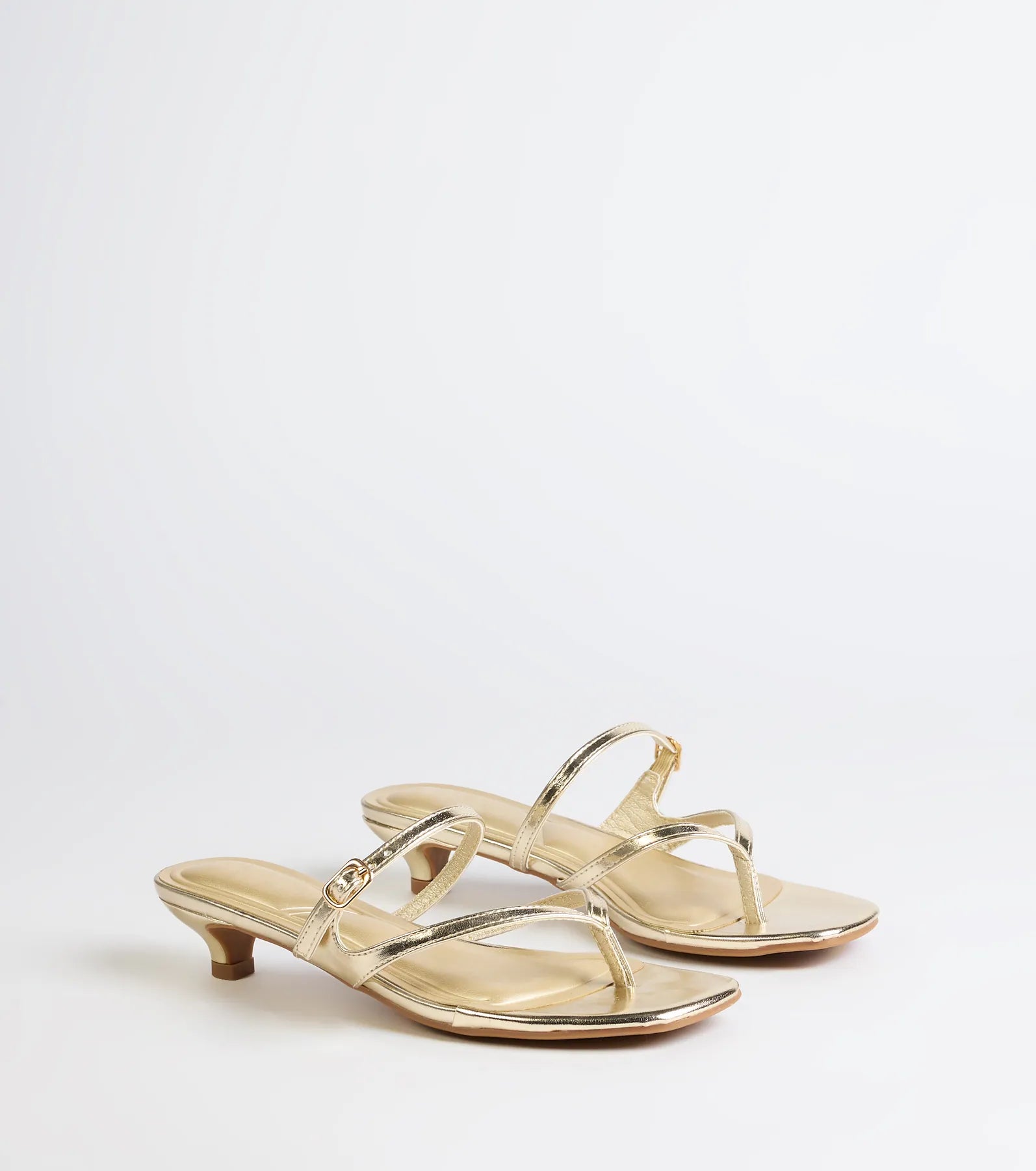 Chic Trend Thong Strap Kitten Heel Mules - Image 9